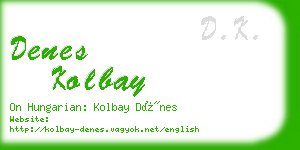 denes kolbay business card